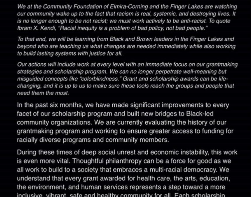 Community Foundation Commitment to Anti-Racism Work