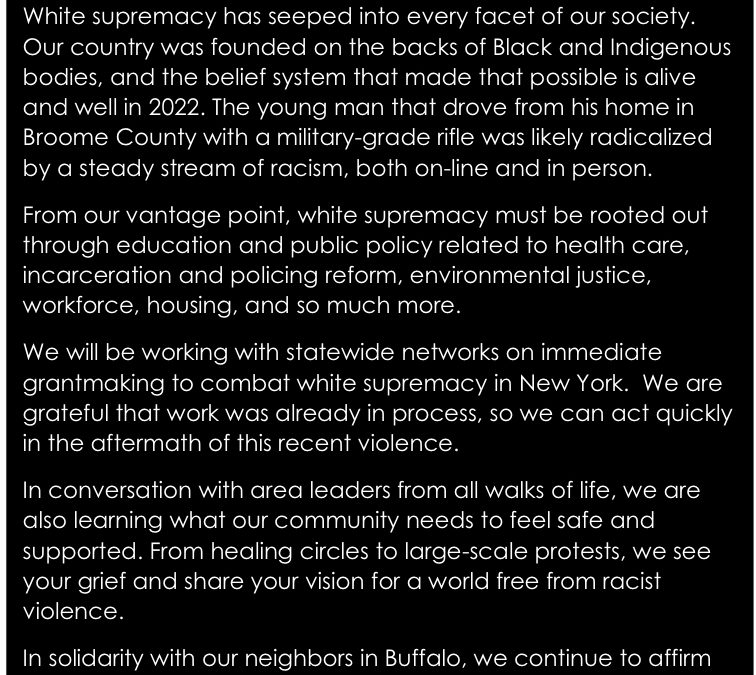Affirming Black Lives Matter in the wake of the Buffalo Massacre